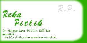 reka pitlik business card